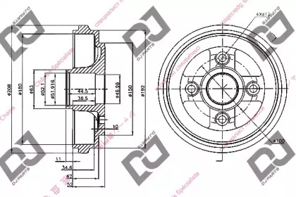 Тормозный барабан DJ PARTS BR1054